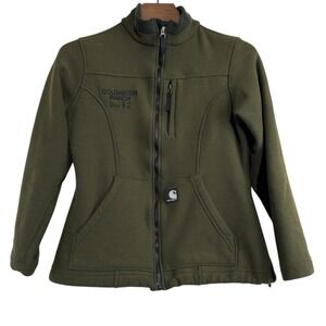 CARHARTT Womens‎ Green Mock Neck Full Zip Waffle Workwear Jacket Medium